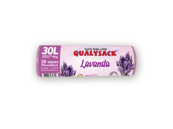 Saco De Lixo Pia e Banheiro com Aroma Lavanda da Qualysack - 30L